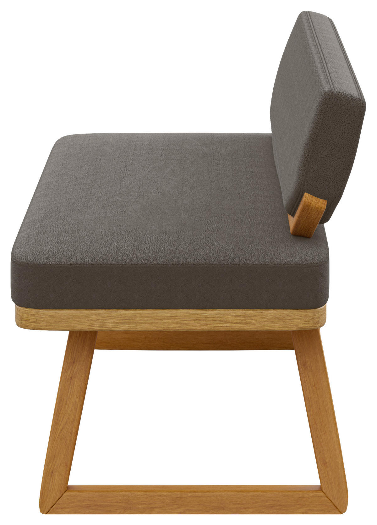 SITZBANK 190/80/52 cm Flachgewebe Eichefarben, Graubraun Eiche massiv  - Eichefarben/Graubraun, Basics, Holz/Textil (190/80/52cm) - Carryhome