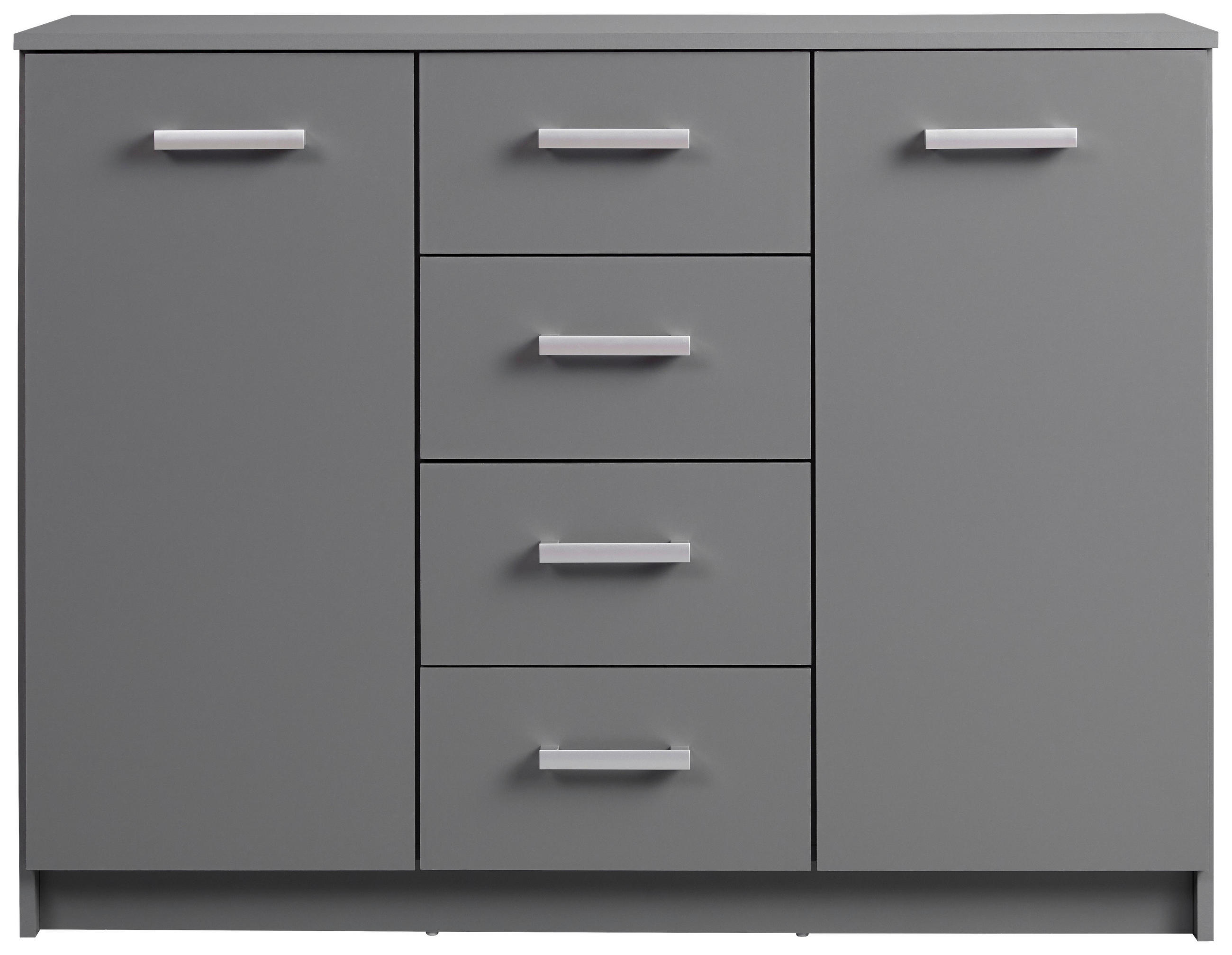 BYRÅ  - grafitfärgad/silver, Basics, metall/trämaterial (119,20/40/91,5cm) - MID.YOU