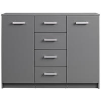 KOMMODE  in  - Silberfarben/Graphitfarben, Basics, Holzwerkstoff/Metall (119,20/40/91,5cm) - MID.YOU