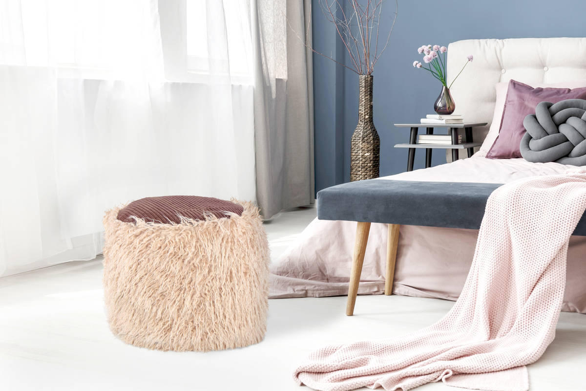 POUF 45/38/45 cm  - Beige, Basics, Kunststoff (45/38/45cm) - Kayoom