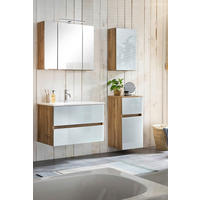 BADEZIMMER 120 cm  - Weiss/Eichefarben, Konventionell, Glas/Holzwerkstoff (120cm) - Held
