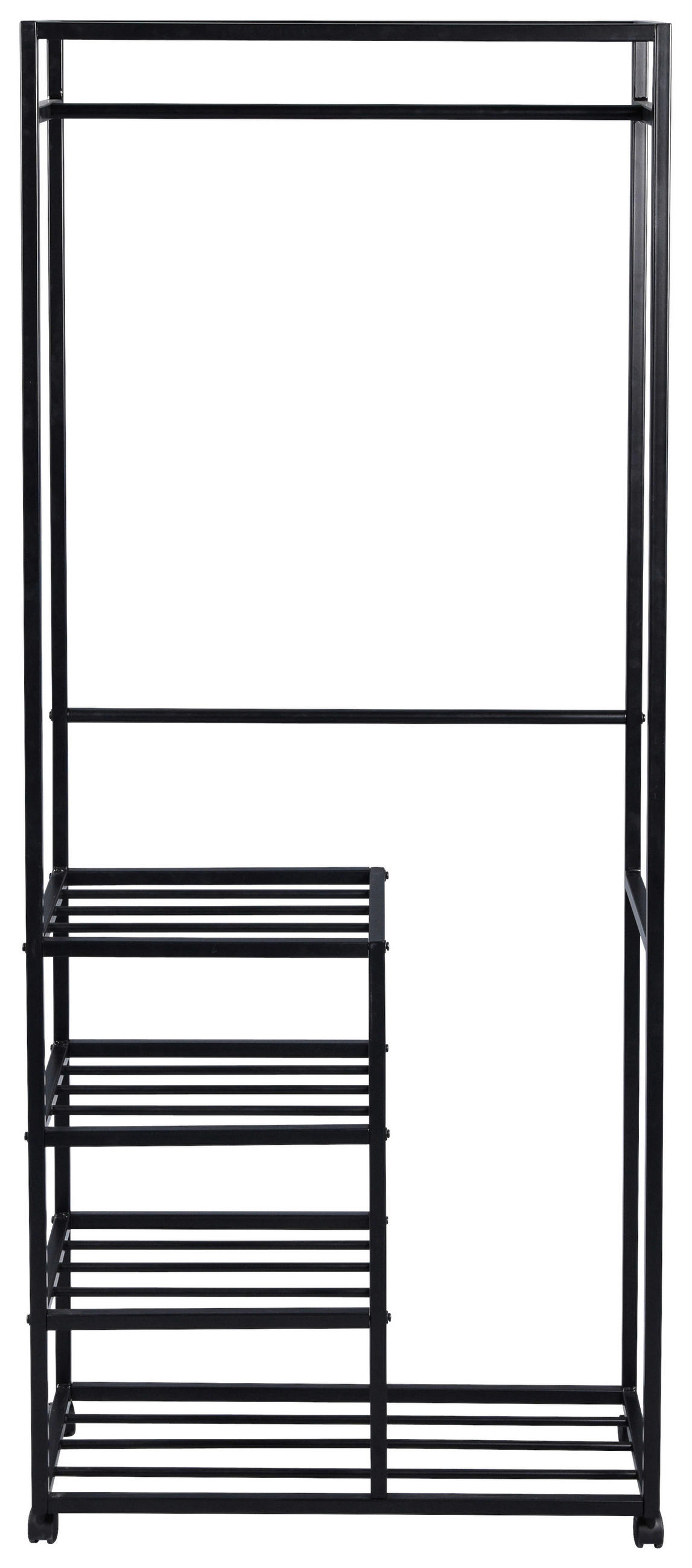 KLEIDERWAGEN in Schwarz 75/183/35 cm   - Schwarz, Basics, Kunststoff/Metall (75/183/35cm)