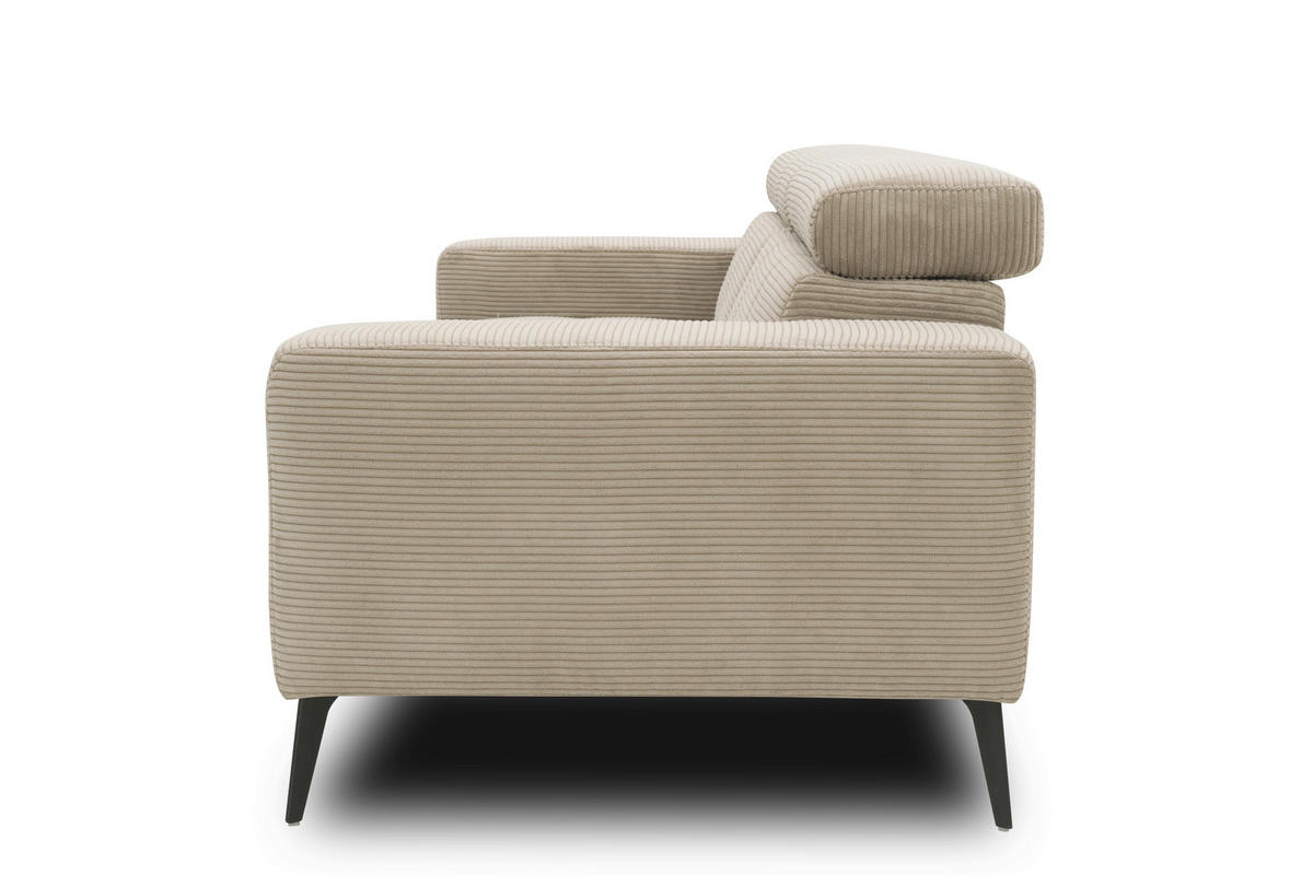 2-SITZER-SOFA TRENTO Mikrofaser Taupe  - Taupe/Dunkelgrau, MODERN, Textil/Metall (208/79/104cm) - MID.YOU
