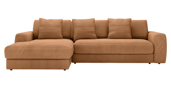 ECKSOFA in Cord Rostfarben 182/302 cm - Rostfarben/Schwarz, MODERN, Kunststoff/Textil (182/302cm) - Carryhome