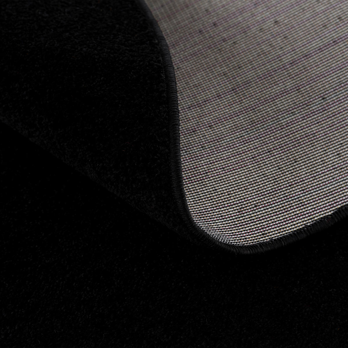 WEBTEPPICH 120 cm Uni Schwarz  - Schwarz, LIFESTYLE, Kunststoff/Textil (120cm) - Novel