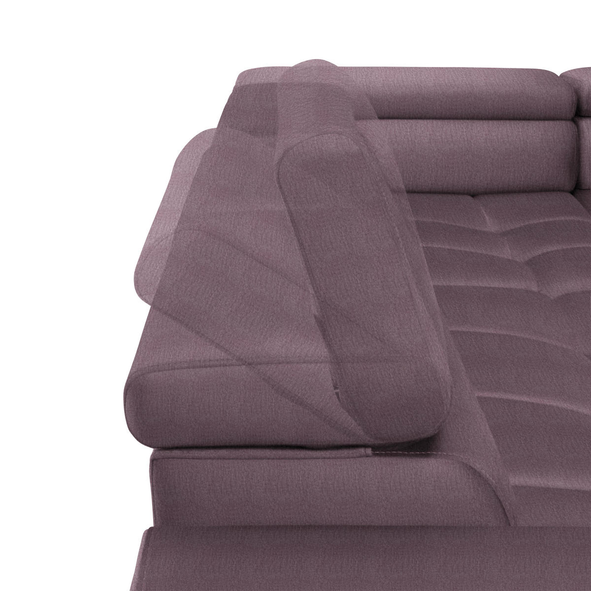 ECKSOFA in Samt, Webstoff Flieder  - Flieder/Schwarz, Design, Textil/Metall (300/216cm) - Welnova