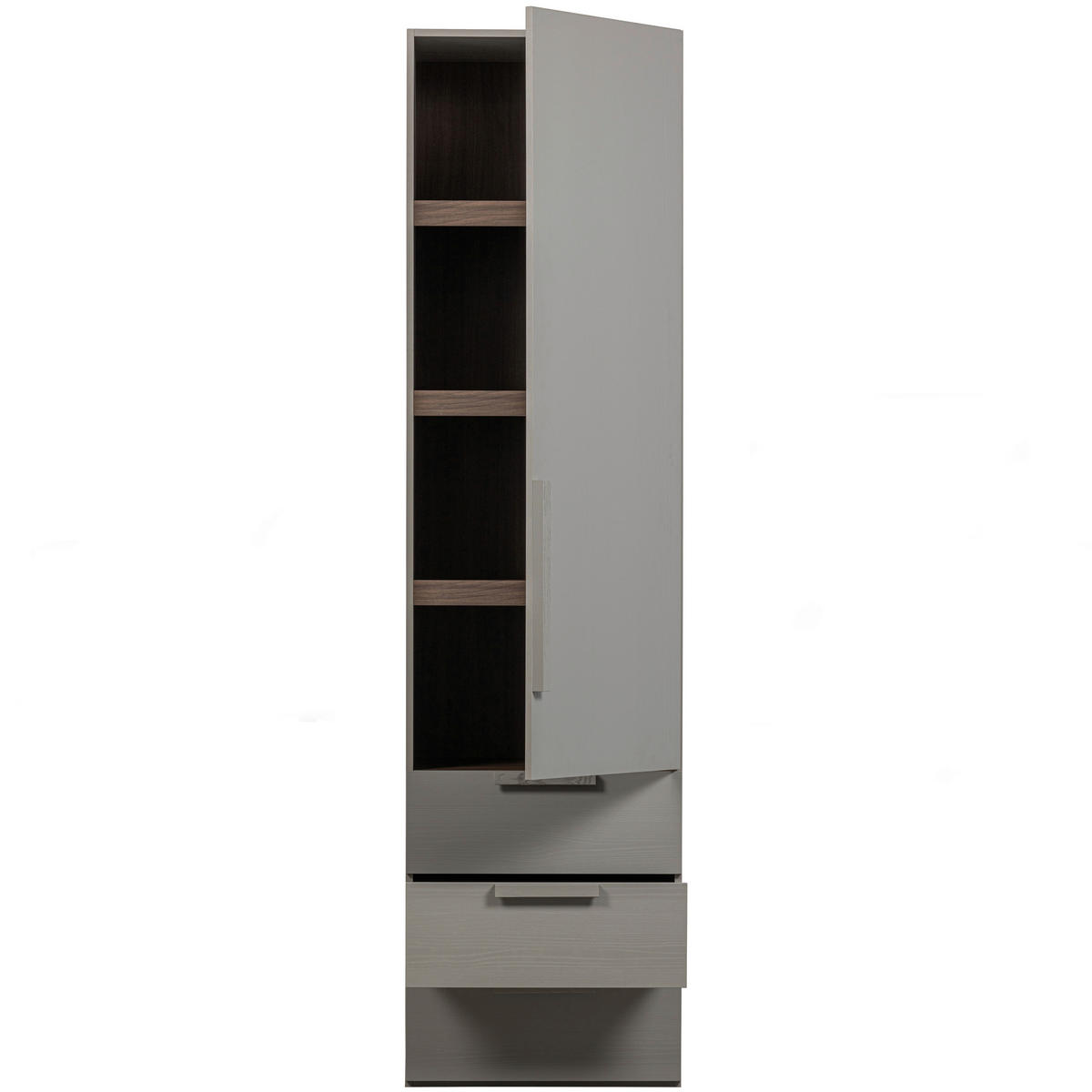 DREHTÜRENSCHRANK 55/210/58 cm 1-türig Grau  - Grau, Design, Holz (55/210/58cm) - Livetastic