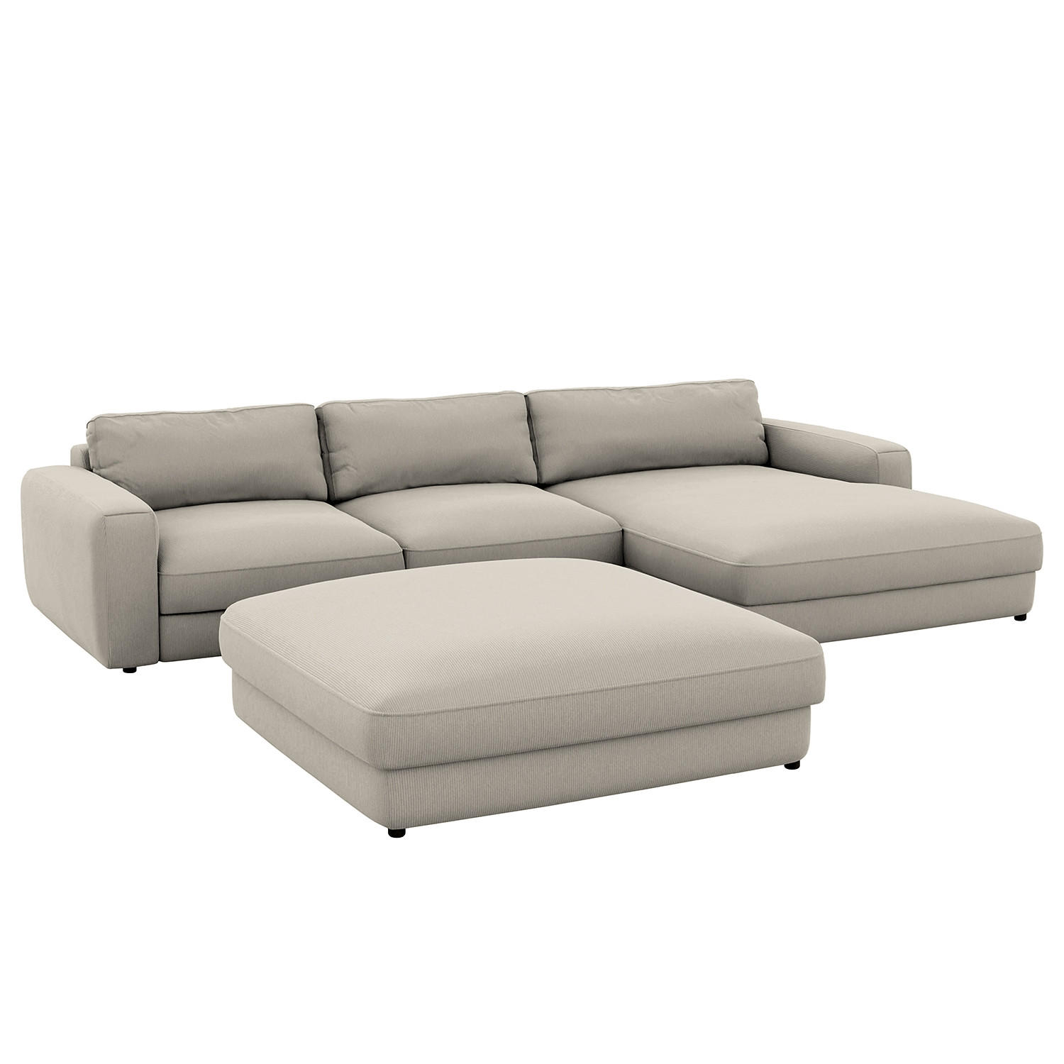 HOCKER in Textil Grau - Schwarz/Grau, Modern, Kunststoff/Textil (133/43/133cm) - Trendmanufaktur