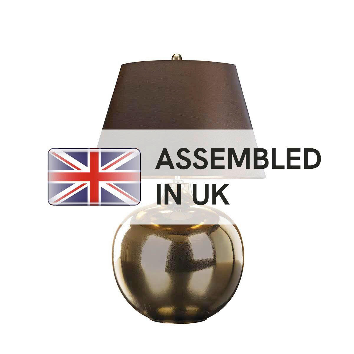 TISCHLEUCHTE Ottoman 71/46 cm  - Braun/Bronzefarben, KONVENTIONELL, Keramik/Textil (71/46cm) - Elstead Lighting