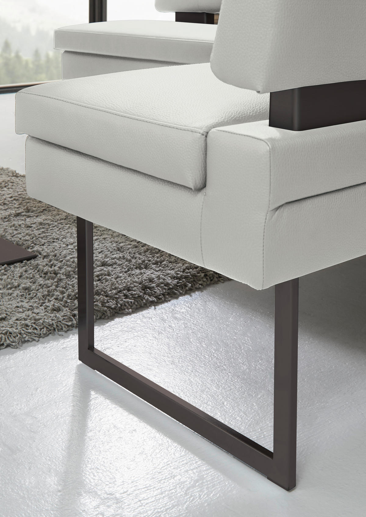 ECKBANK 200/158 cm  in Hellgrau  - Hellgrau/Schwarz, Design, Textil/Metall (200/158cm) - Dieter Knoll