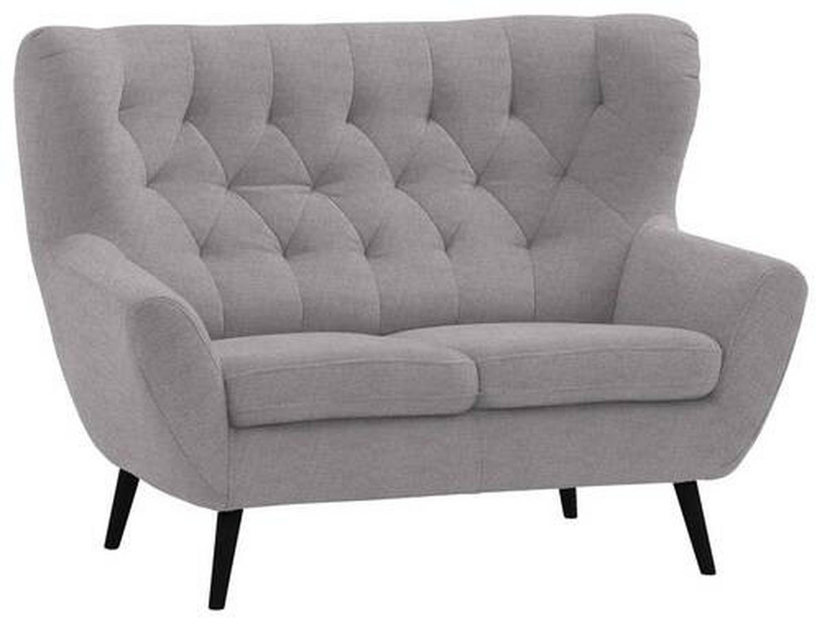 2-SITZER-SOFA in Mikrofaser Taupe  - Taupe/Schwarz, Design, Holz/Textil (137/101/95cm) - Stylife