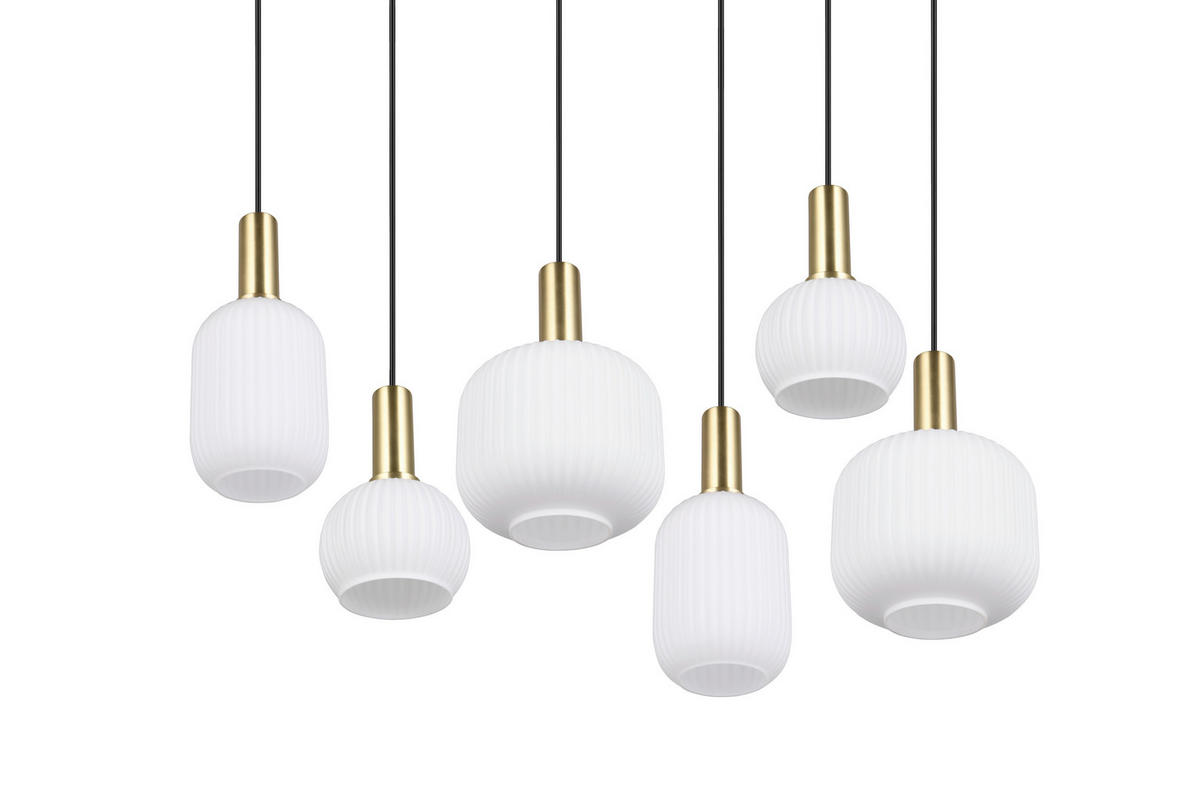 PENDELLEUCHTE 92/35/150 cm   - Messingfarben/Weiß, Design, Glas/Metall (92/35/150cm) - Trio Leuchten