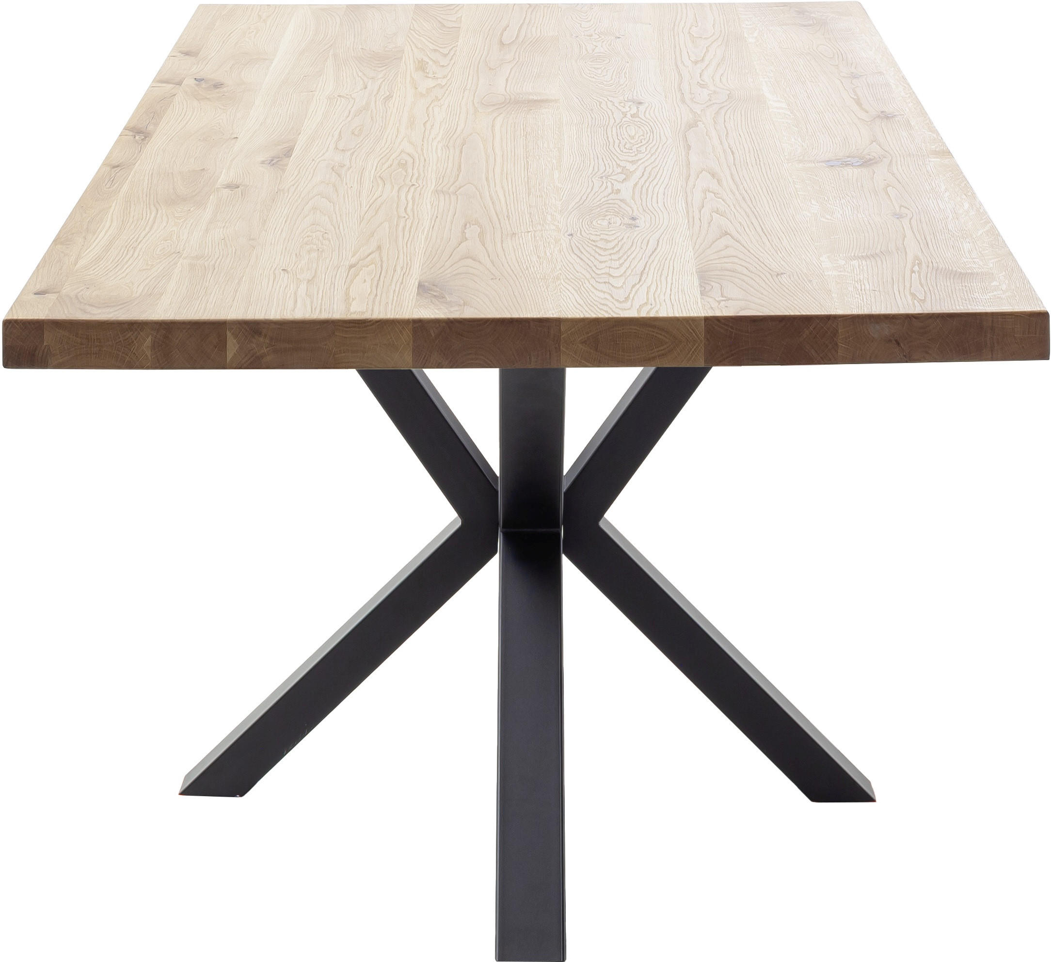 Thumbnail - Valdera Esstisch, Wildeiche, Holz, Wildeiche, massiv, rechteckig, eckig, Sternfuß, 90x76x160 cm, FSC 100%, in verschiede...