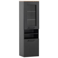 MIDISCHRANK 40,/138,3/32 cm  - Schwarz/Eiche Artisan, MODERN, Glas/Holzwerkstoff (40,/138,3/32cm) - MID.YOU