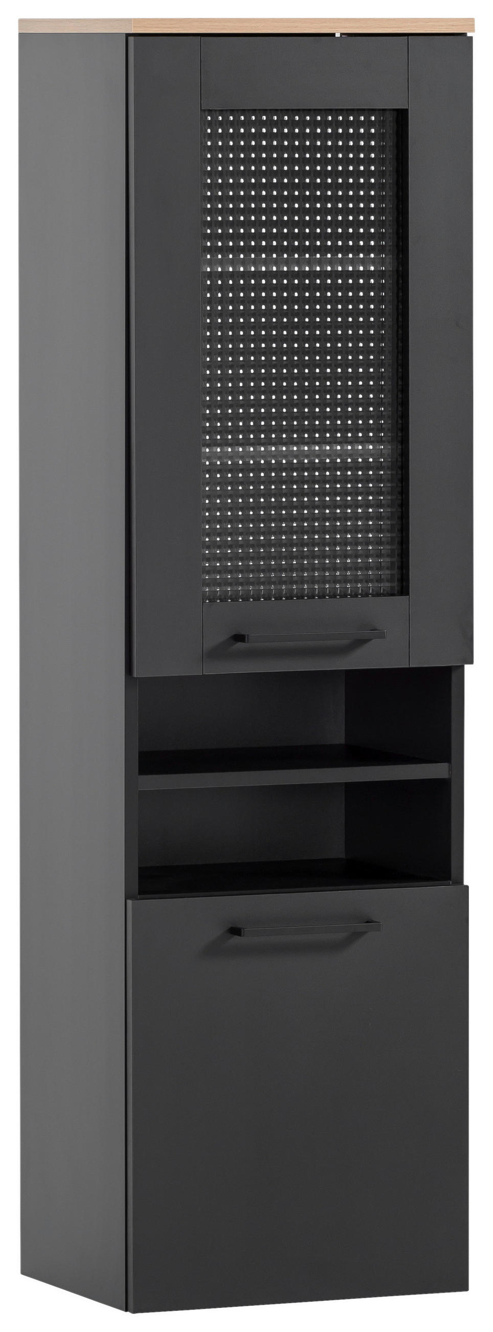 Mid.you Midischrank Malte H 400 Schwarz, Eiche Artisan 40.x138.3x32 cm