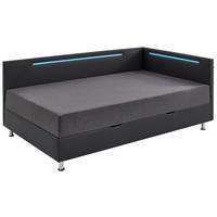 LIEGE Flachgewebe Anthrazit, Schwarz  - Chromfarben/Anthrazit, Design, Textil/Metall (90/200cm) - home24