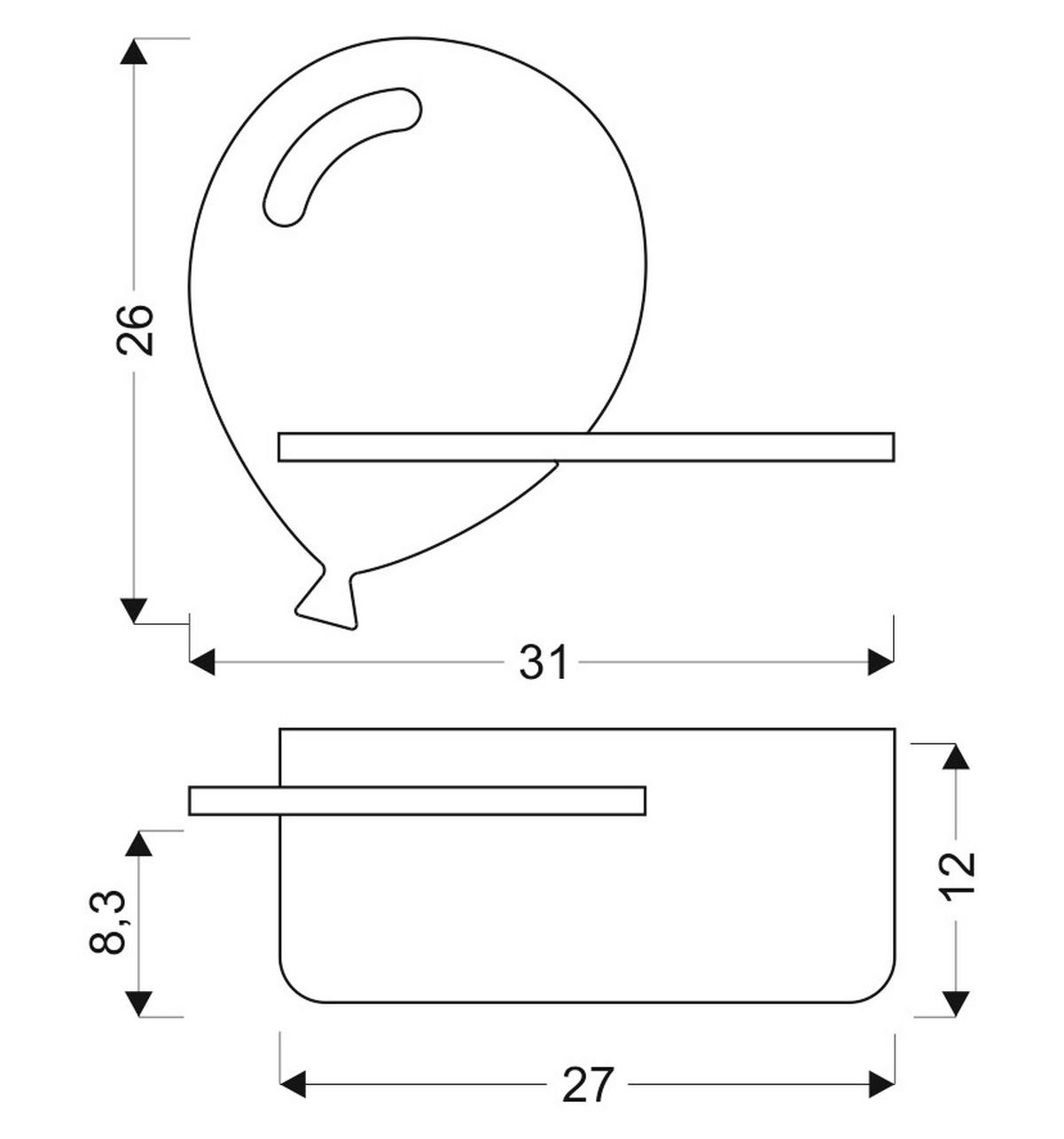 WANDLEUCHTE Ballon 31/12/26 cm   - Hellblau, KONVENTIONELL, Holz/Holzwerkstoff (31/12/26cm)