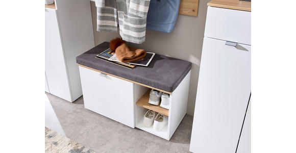 GARDEROBE 5-teilig  in 264/202/38 cm  - Weiß/Eiche Artisan, Design, Glas/Holzwerkstoff (264/202/38cm) - Xora