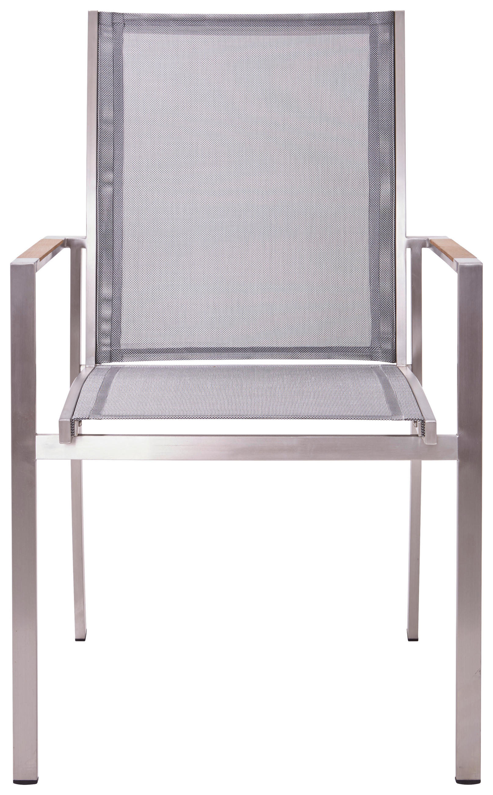 STAPELSESSEL Edelstahl Silberfarben, Taupe  - Taupe/Silberfarben, Design, Holz/Textil (57/90/63cm)