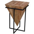 BEISTELLTISCH 41/41/66 cm Akazie massiv Naturfarben, Schwarz quadratisch  - Schwarz/Naturfarben, Trend, Holz/Metall (41/41/66cm) - Ambia Home