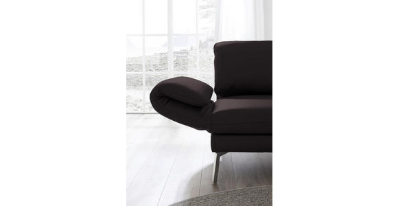 RÉCAMIERE in Echtleder Dunkelbraun  - Chromfarben/Dunkelbraun, Design, Leder/Metall (209/85-109/95-16cm) - Dieter Knoll