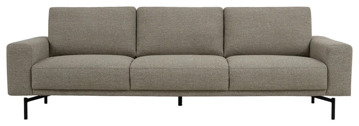 4-SITS SOFFA i flatväv cappuccino  - cappuccino/svart, Klassisk, metall/trä (248/80/91cm) - Niels Andersson