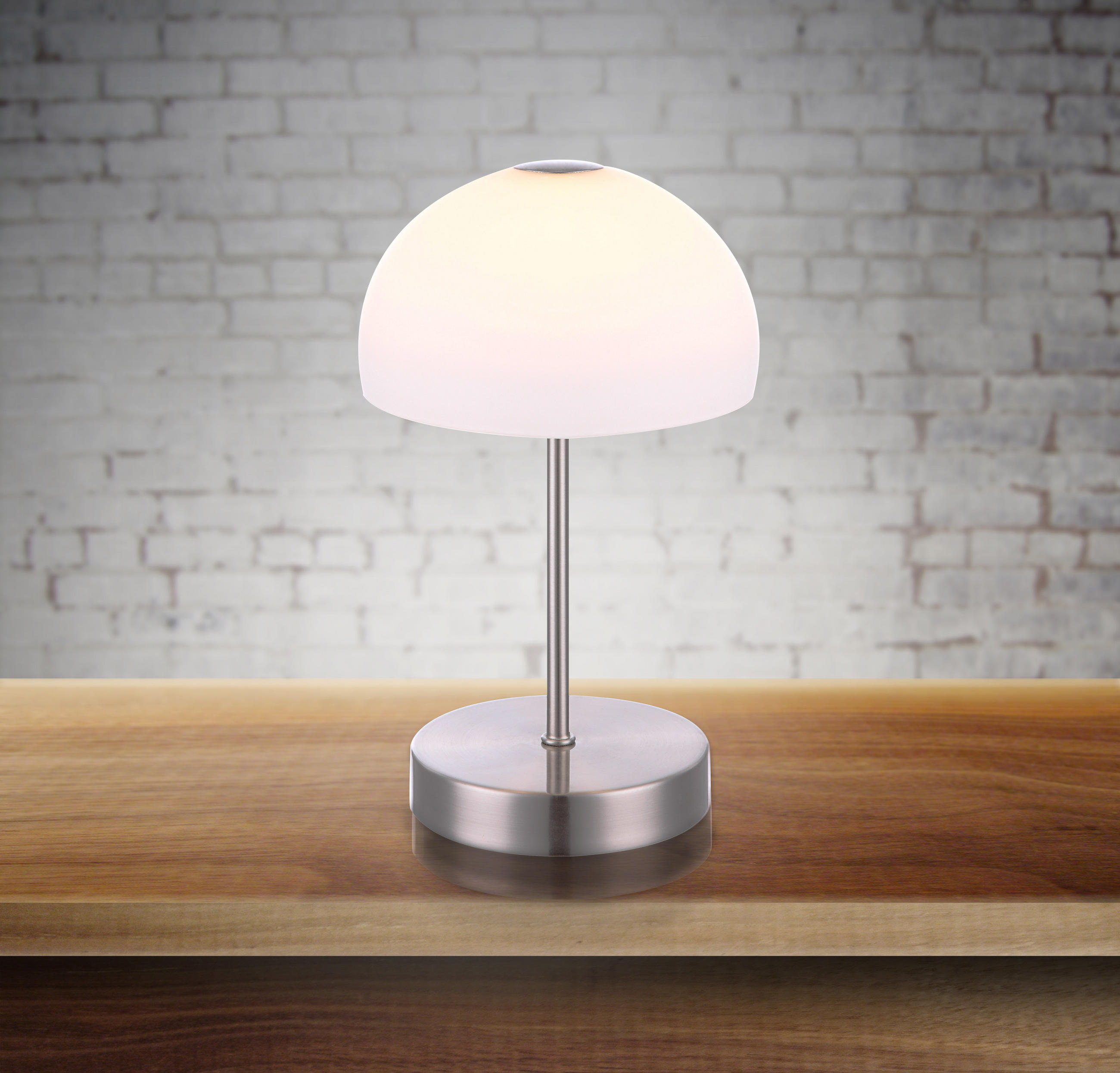 TISCHLEUCHTE Tolos 15/27 cm   - Opal, Design, Glas/Metall (15/27cm) - Globo