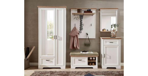 GARDEROBENSCHRANK  in 93/204/41 cm  - Eichefarben/Grau, ROMANTIK / LANDHAUS, Glas/Holzwerkstoff (93/204/41cm) - Landscape