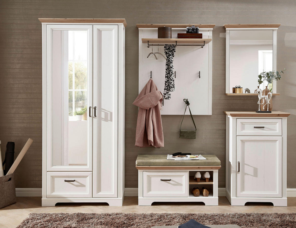 GARDEROBENSCHRANK  in 93/204/41 cm  - Eichefarben/Grau, ROMANTIK / LANDHAUS, Glas/Holzwerkstoff (93/204/41cm) - Landscape