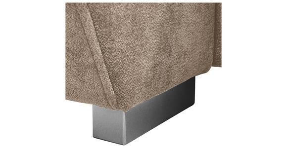 ECKSOFA Graubraun Chenille Rückenkissen, Bettkasten, Schlaffunktion, Rücken echt, Armteilverstellung, Liegefläche im Originalstoff  - Graubraun/Silberfarben, KONVENTIONELL, Holz/Textil (187/293cm) - Carryhome
