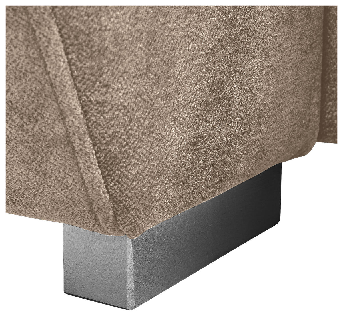 ECKSOFA Graubraun Chenille  - Graubraun/Silberfarben, KONVENTIONELL, Holz/Textil (187/293cm) - Carryhome