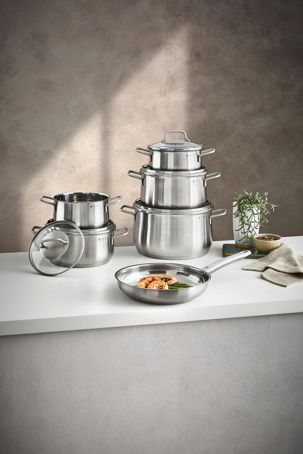 KOCHTOPFSET Brilliant 6-teilig  - Klar/Edelstahlfarben, Basics, Glas/Metall - WMF
