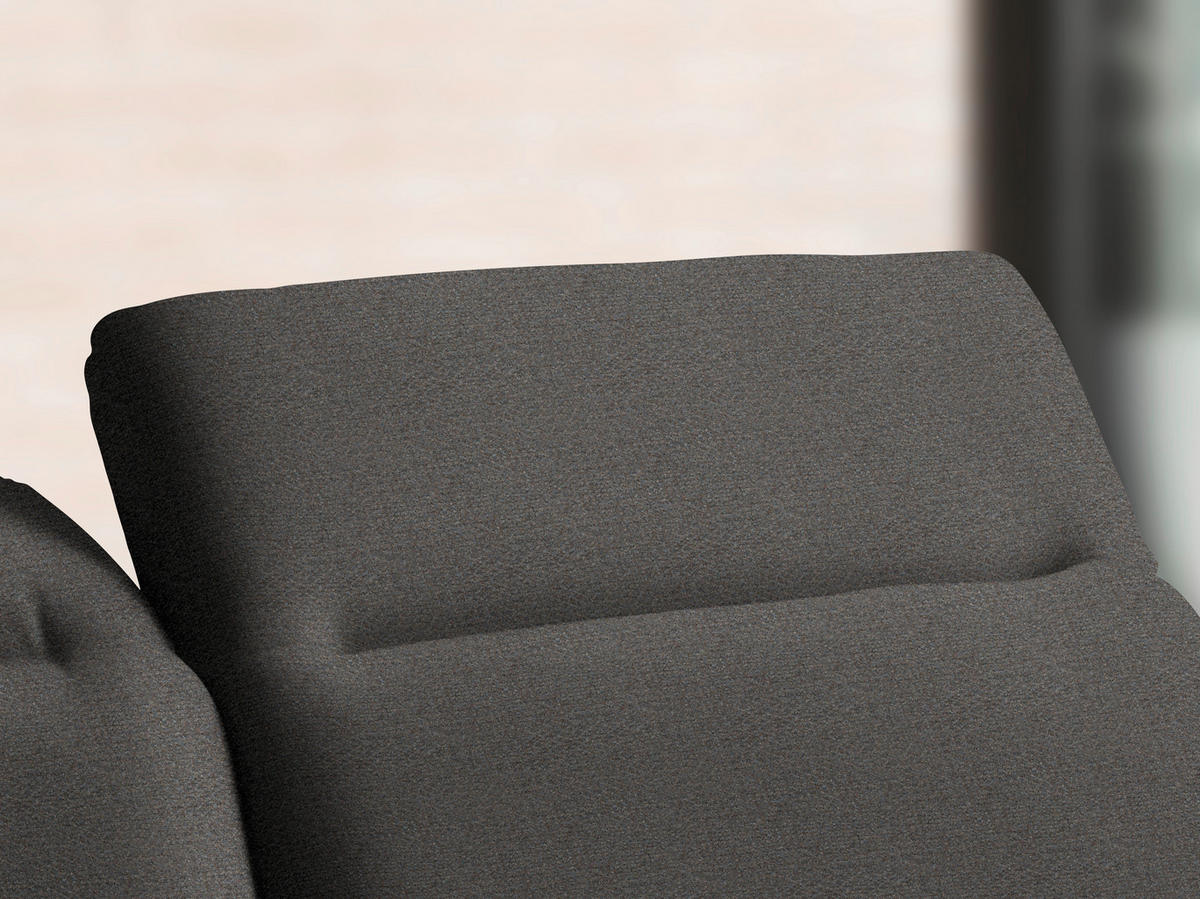 ECKSOFA in Chenille Dunkelgrau  - Dunkelgrau/Schwarz, Design, Textil/Metall (289/180cm) - Stylife
