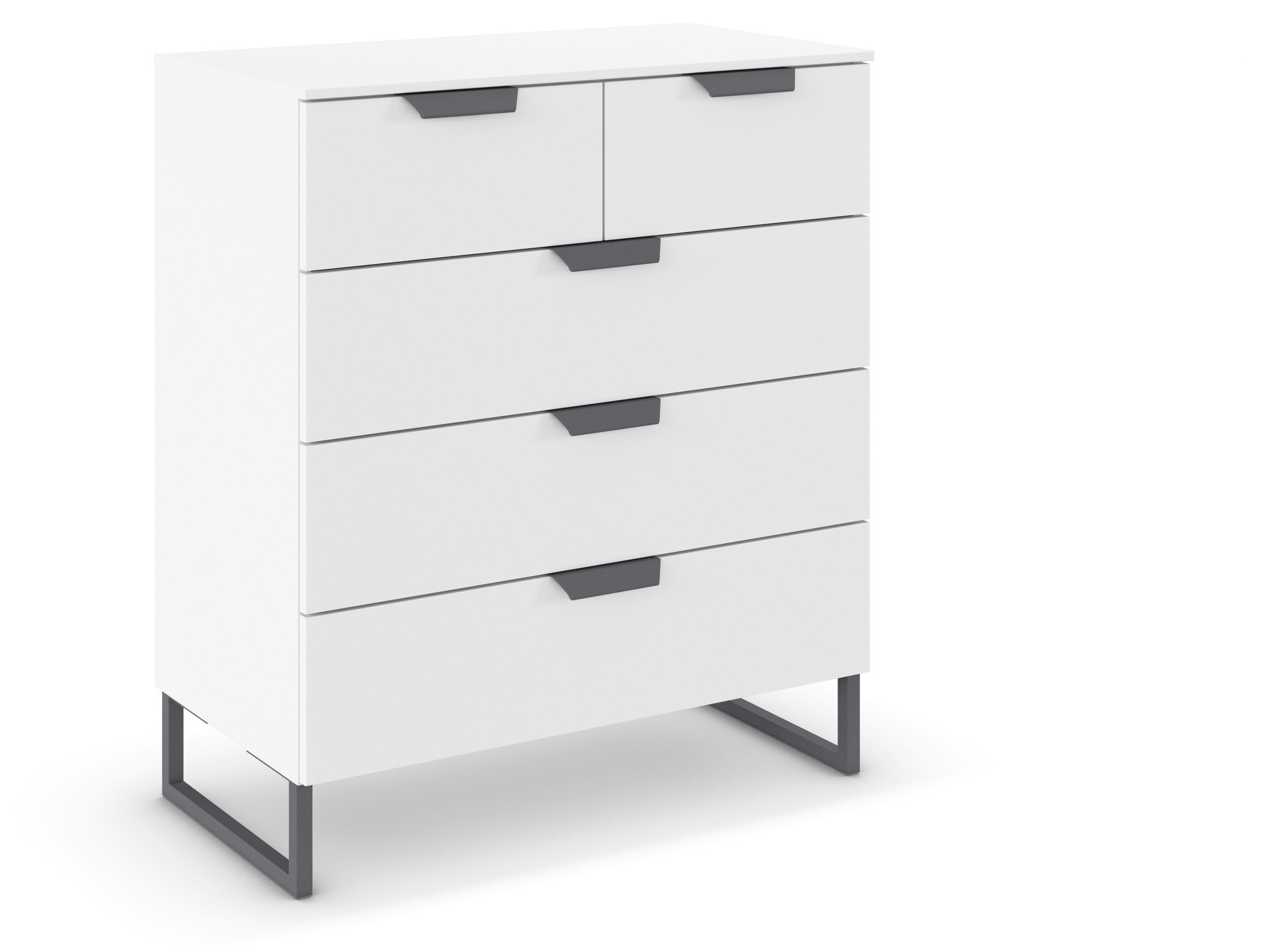 KOMMODE in 80/81/42 cm - Dunkelgrau/Weiß, Design, Holzwerkstoff/Metall (80/81/42cm) - Carryhome