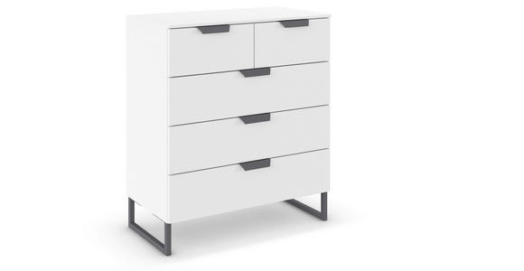 KOMMODE in 80/81/42 cm - Dunkelgrau/Weiß, Design, Holzwerkstoff/Metall (80/81/42cm) - Carryhome