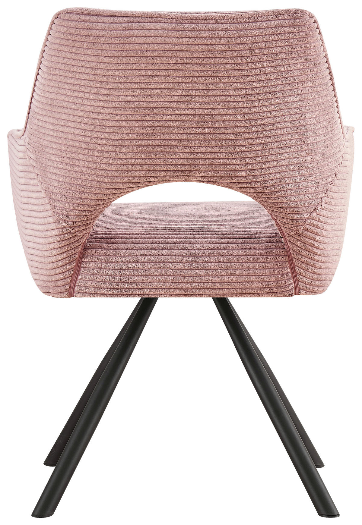 ARMLEHNSTUHL  in Eisen Cord  - Pink/Schwarz, Design, Textil/Metall (60/85/63cm) - Hom`in