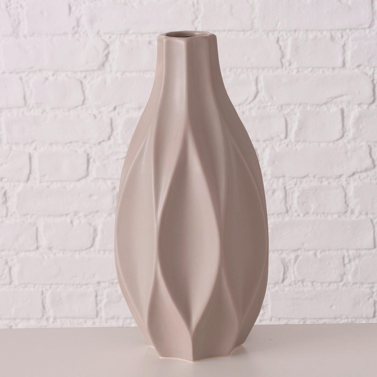 VASE  - Weiss, Basics, Keramik (16/30cm) - Ambia Home