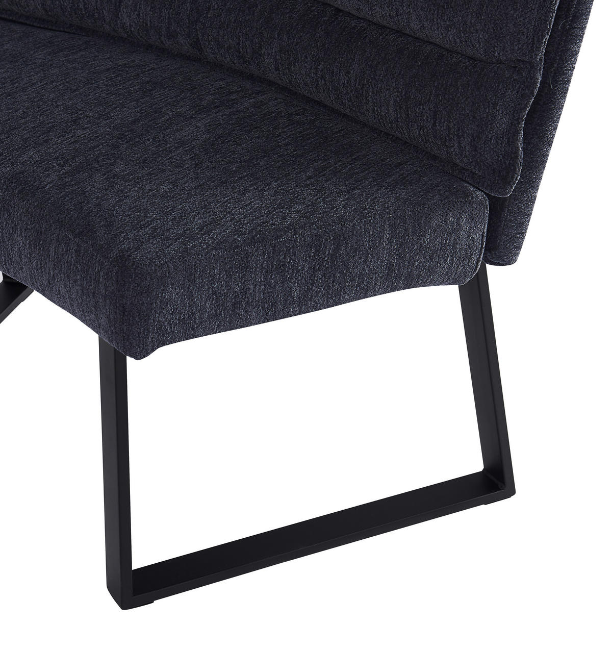 SITZBANK in Metall, Textil Grau  - Schwarz/Grau, MODERN, Textil/Metall (108/82/60cm) - MID.YOU