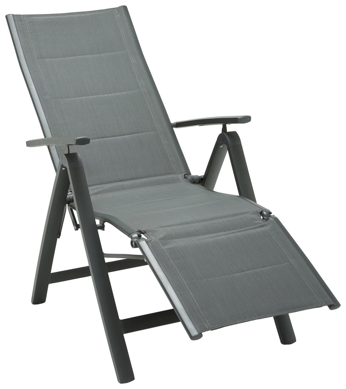 GARTEN-RELAXSESSEL 60/110/72 cm  - Anthrazit/Grau, KONVENTIONELL, Textil/Metall (60/110/72cm) - Ambia Garden