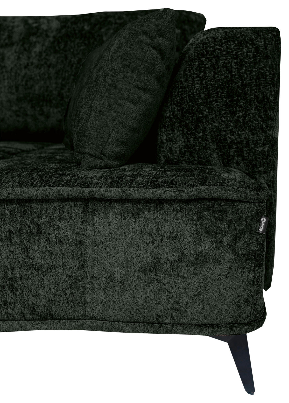BIGSOFA Chenille Dunkelgrün  - Dunkelgrün/Schwarz, Design, Textil/Metall (250/90/120cm) - home24