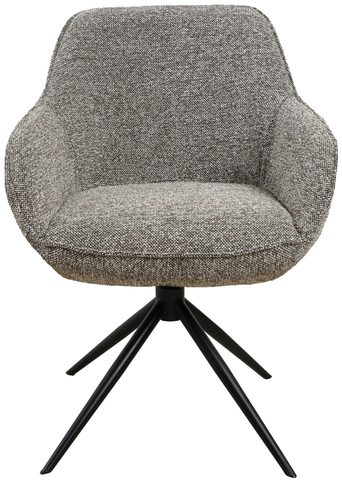 ARMLEHNSTUHL  in Eisen Leinenoptik  - Schwarz/Braun, Design, Textil/Metall (64/84/61cm) - Novel