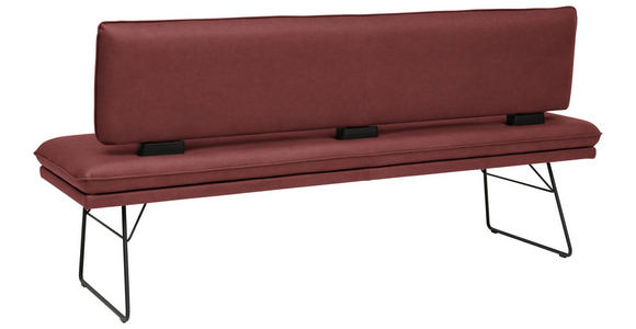 SITZBANK in Metall, Textil Schwarz, Bordeaux  - Bordeaux/Schwarz, Design, Textil/Metall (195/91/65cm) - Dieter Knoll