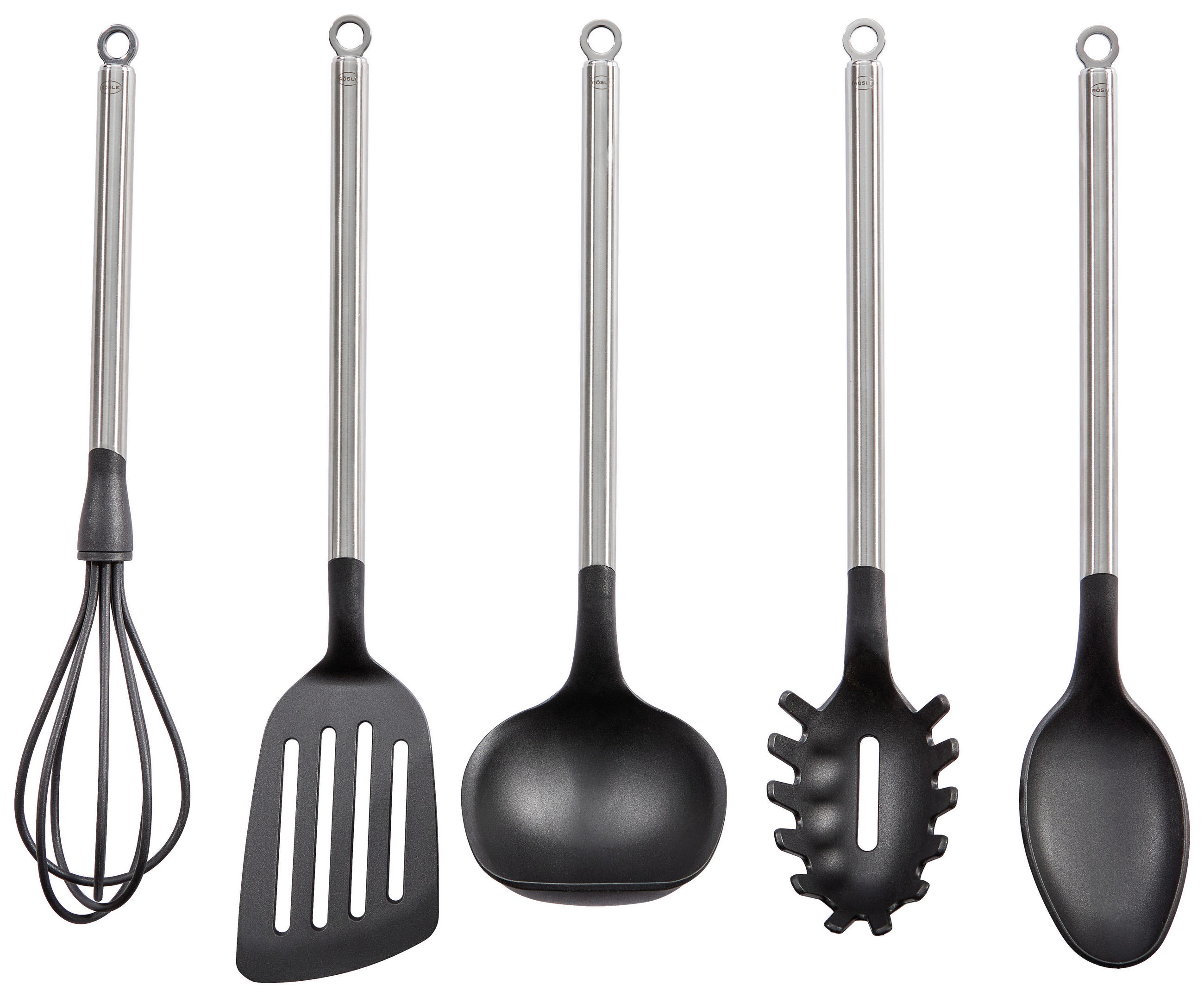 KÜCHENHELFERSET Basic Line  - Schwarz Hochglanz, Basics, Metall (37,5/0,95/0,80cm) - Rösle