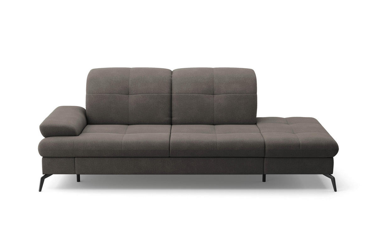 RÉCAMIERE in Flachgewebe Graphitfarben  - Schwarz/Graphitfarben, Konventionell, Textil/Metall (231/90/122cm) - Sit & More