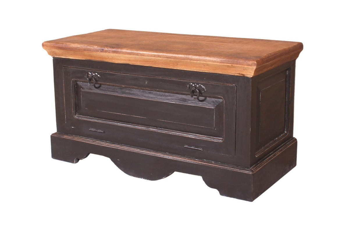 SCHUHSCHRANK Mangoholz massiv Schwarz, Honig  - Schwarz/Honig, Design, Holz/Holzwerkstoff (85/45/40cm) - MID.YOU