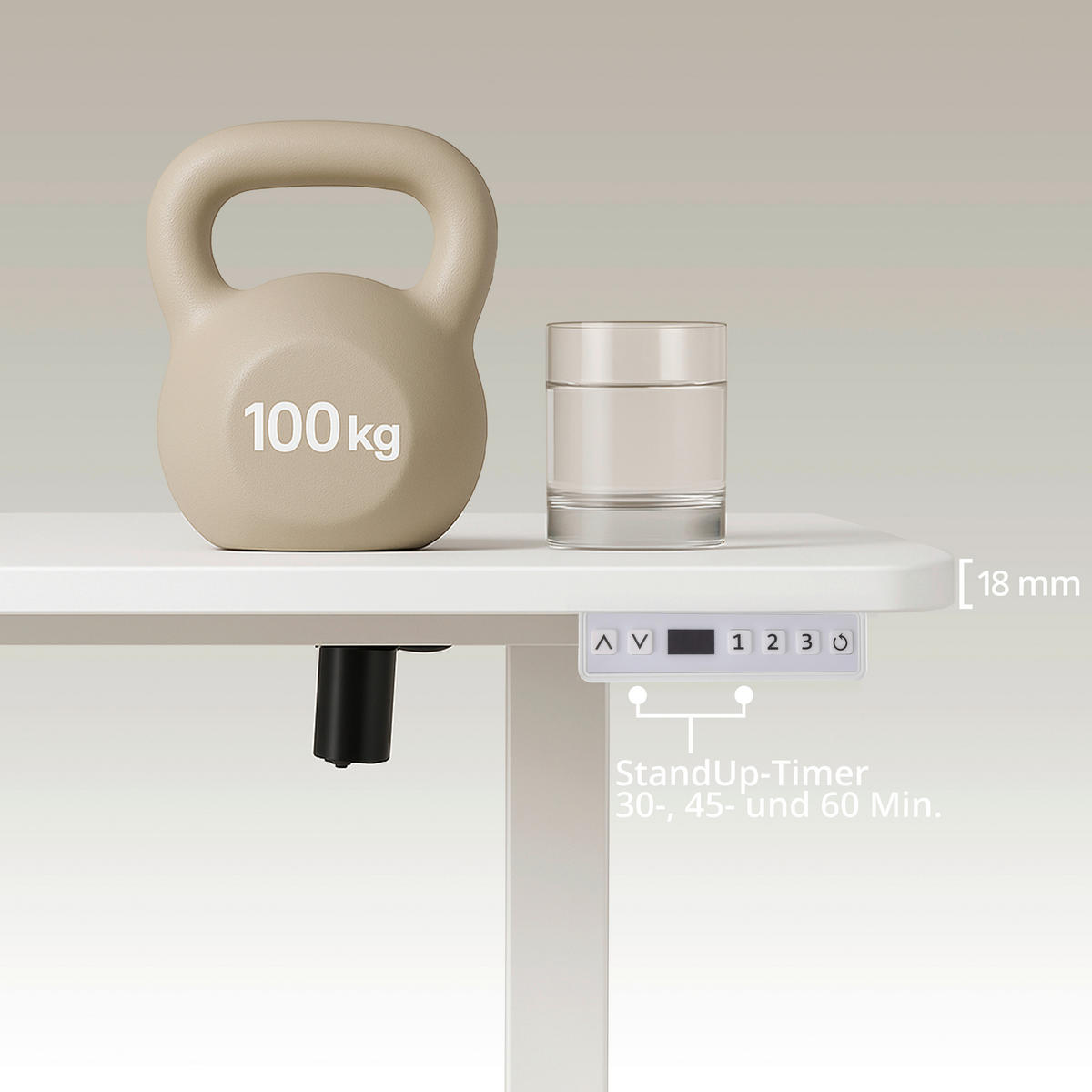 SCHREIBTISCH 120/60/72-118 cm  in Weiß  - Weiß, MODERN, Holz/Metall (120/60/72-118cm) - MID.YOU