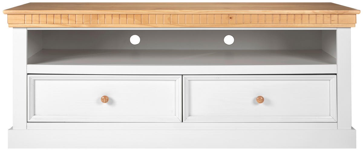 LOWBOARD 169/63/42 cm  - Naturfarben/Weiß, ROMANTIK / LANDHAUS, Holz (169/63/42cm) - MID.YOU