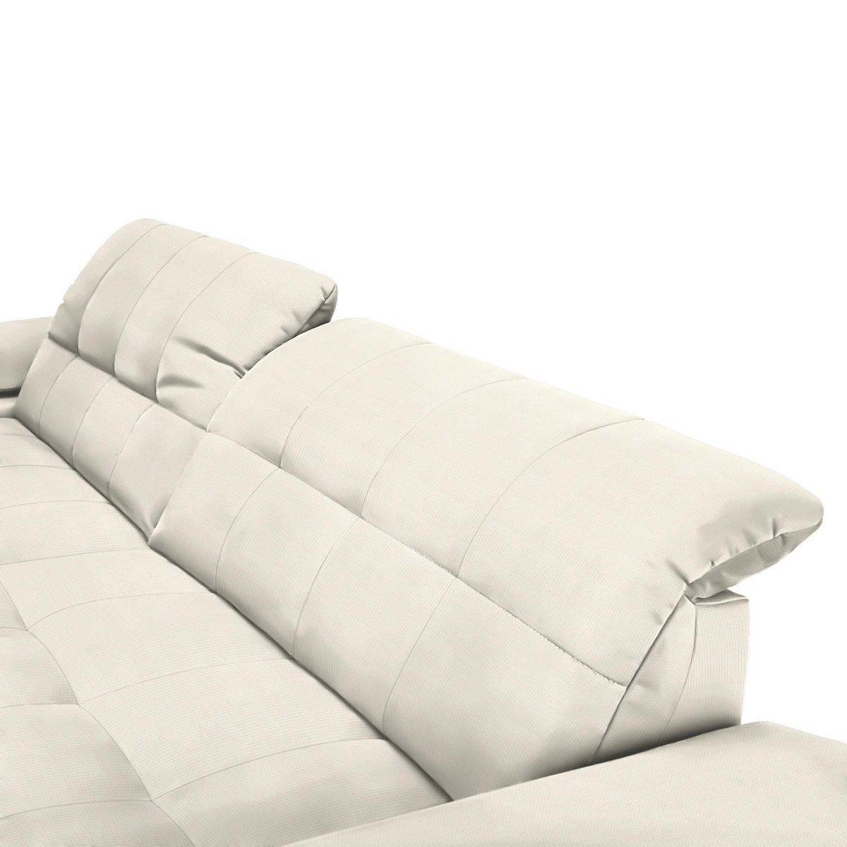 ECKSOFA in Mikrofaser Weiss  - Chromfarben/Weiss, Design, Textil/Metall (180/265cm) - Carryhome