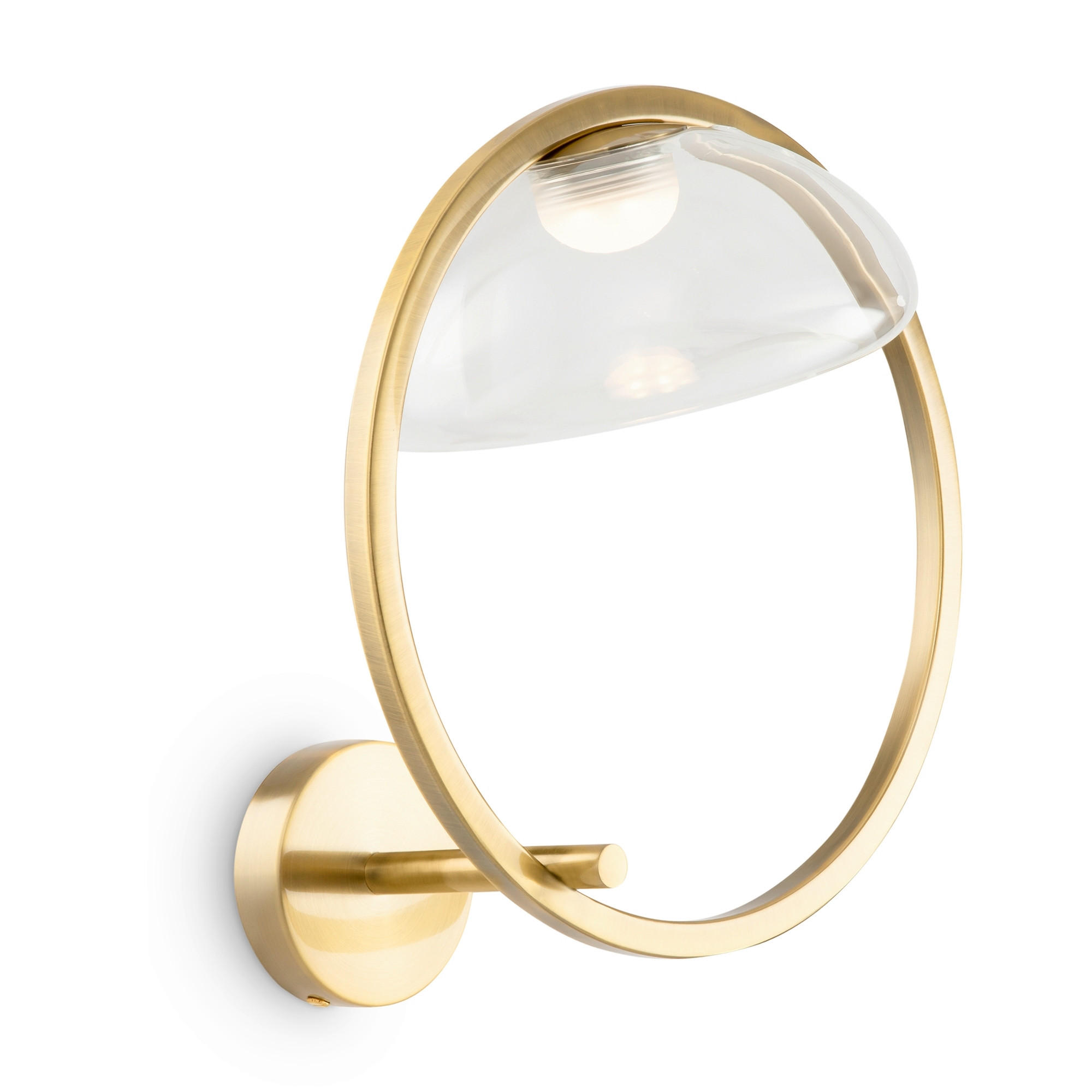 WANDLEUCHTE - Transparent/Messingfarben, Trend, Glas/Metall (35/32/22cm) - MAYTONI