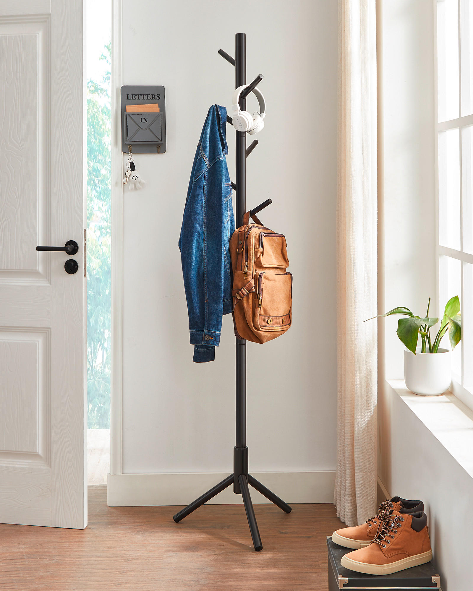 KLEIDERSTÄNDER in Schwarz 47/175/47 cm   - Schwarz, Trend, Holz (47/175/47cm) - Boxxx